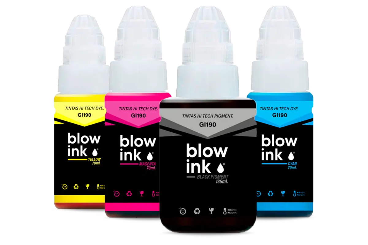 GI190 340ML COMBO TINTA ALTERNATIVA CANON G1100 G3100 MX